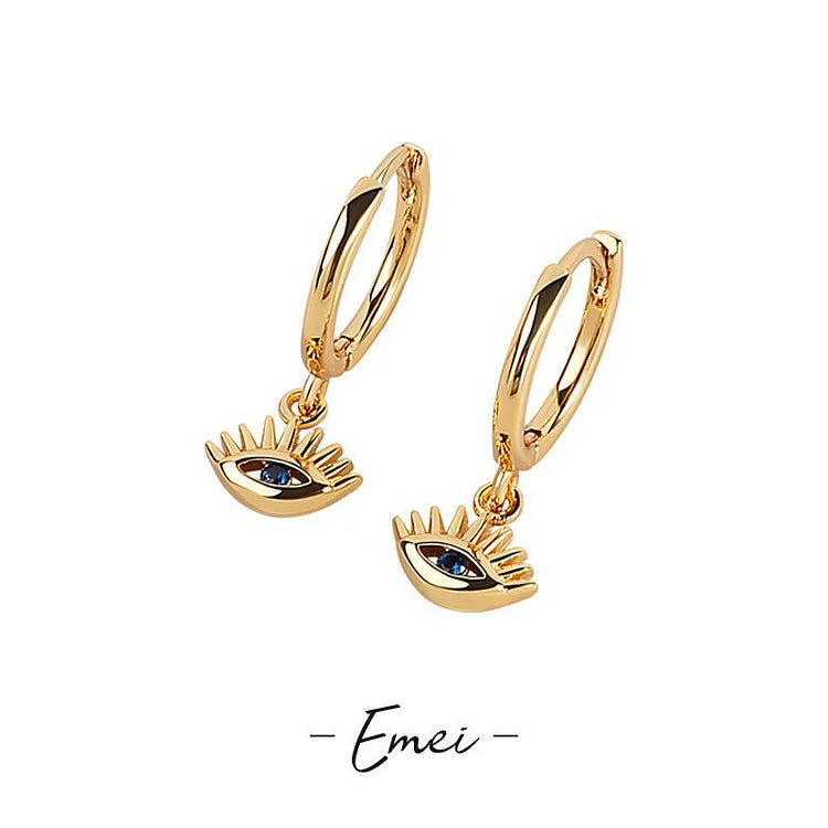 Gold/Silver Evil Eye Drop Earrings – Noa-Silver-State of Style