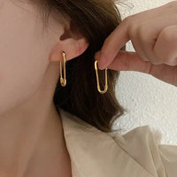 Gold/Silver Paperclip Earrings - Viola-Gold-State of Style