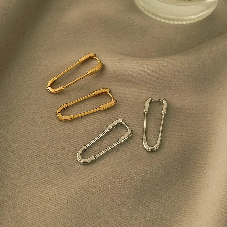 Gold/Silver Paperclip Earrings - Viola-Gold-State of Style
