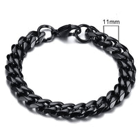 GRACE UNISEX CURB CHAIN BRACELET-.11CM Black-18cm-State of Style