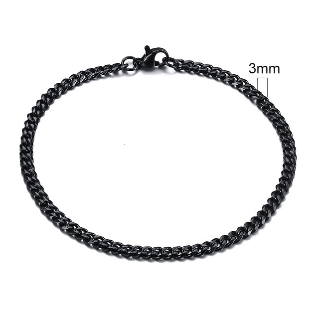 GRACE UNISEX CURB CHAIN BRACELET-.11CM Silver-18cm-State of Style