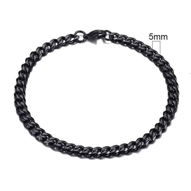 GRACE UNISEX CURB CHAIN BRACELET-.11CM Silver-18cm-State of Style