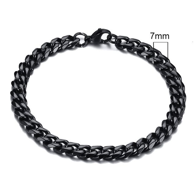 GRACE UNISEX CURB CHAIN BRACELET-.11CM Silver-18cm-State of Style