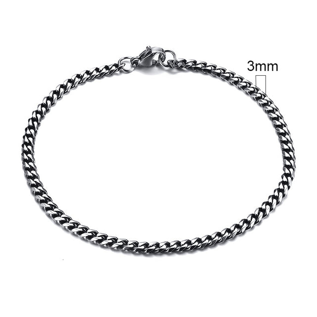 GRACE UNISEX CURB CHAIN BRACELET-.11CM Silver-18cm-State of Style