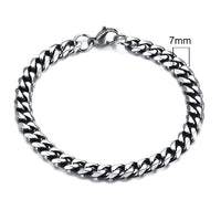 GRACE UNISEX CURB CHAIN BRACELET-.11CM Silver-18cm-State of Style