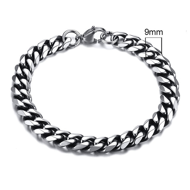 GRACE UNISEX CURB CHAIN BRACELET-.11CM Silver-18cm-State of Style