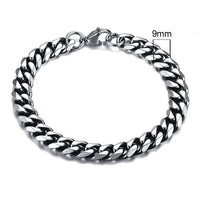 GRACE UNISEX CURB CHAIN BRACELET-.11CM Silver-18cm-State of Style