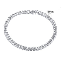 GRACE UNISEX CURB CHAIN BRACELET-.11CM Silver-18cm-State of Style