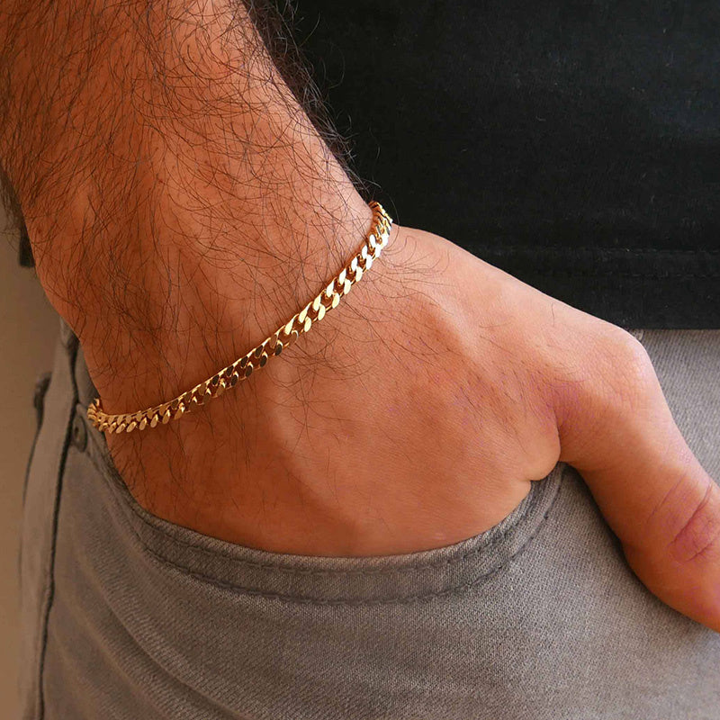 GRACE UNISEX CURB CHAIN BRACELET-.11CM Silver-18cm-State of Style