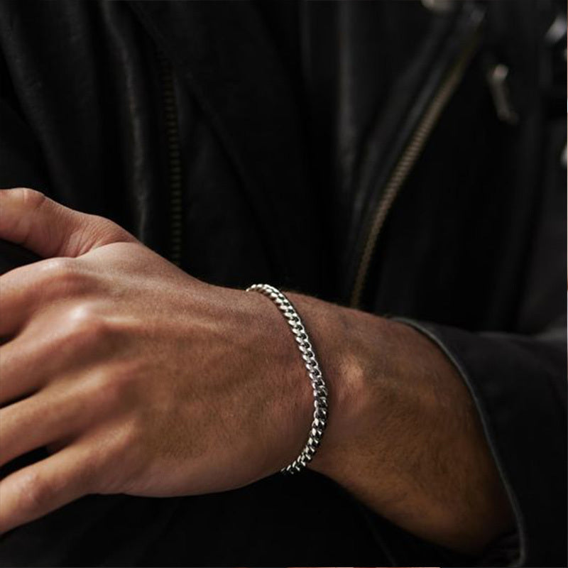 GRACE UNISEX CURB CHAIN BRACELET-.11CM Silver-18cm-State of Style