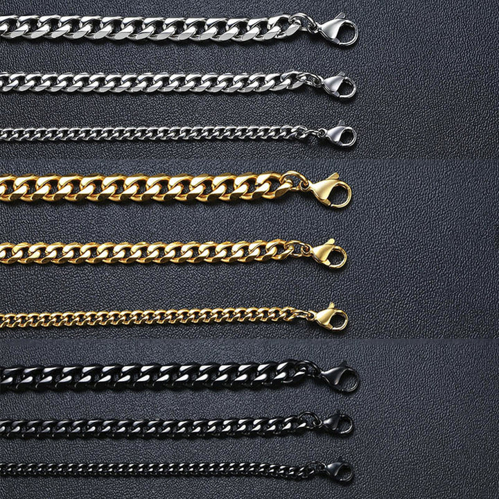 GRACE UNISEX CURB CHAIN BRACELET-.11CM Silver-18cm-State of Style