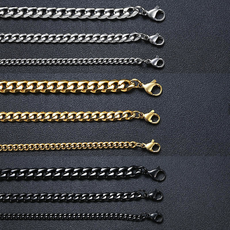 GRACE UNISEX CURB CHAIN BRACELET-.11CM Silver-18cm-State of Style