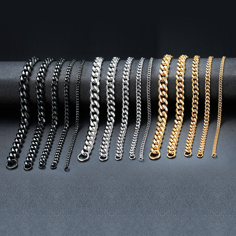 GRACE UNISEX CURB CHAIN BRACELET-.11CM Silver-18cm-State of Style