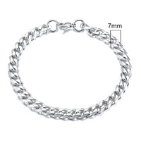 GRACE UNISEX CURB CHAIN BRACELET-.11CM Silver-18cm-State of Style