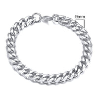 GRACE UNISEX CURB CHAIN BRACELET-.11CM Silver-18cm-State of Style