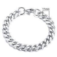 GRACE UNISEX CURB CHAIN BRACELET-.11CM Silver-18cm-State of Style