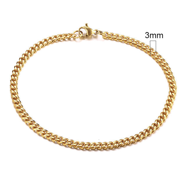 GRACE UNISEX CURB CHAIN BRACELET-.11CM Silver-18cm-State of Style