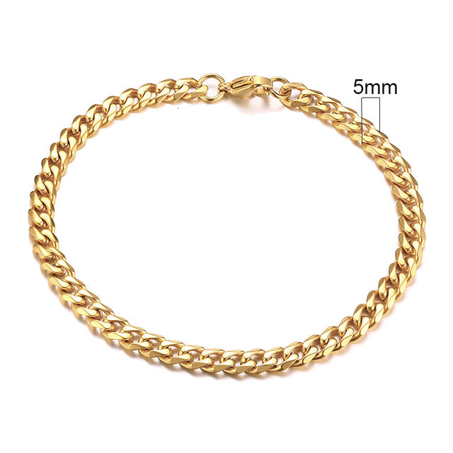 GRACE UNISEX CURB CHAIN BRACELET-.11CM Silver-18cm-State of Style