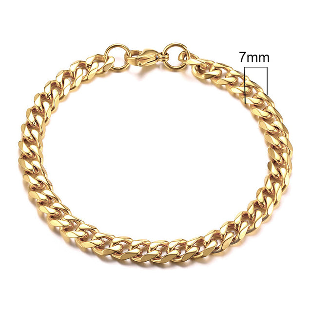 GRACE UNISEX CURB CHAIN BRACELET-.11CM Silver-18cm-State of Style