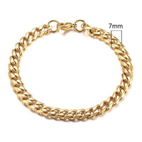 GRACE UNISEX CURB CHAIN BRACELET-.11CM Silver-18cm-State of Style