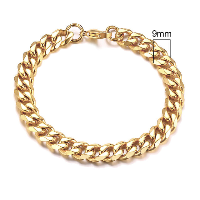 GRACE UNISEX CURB CHAIN BRACELET-.11CM Silver-18cm-State of Style