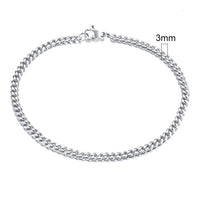 GRACE UNISEX CURB CHAIN BRACELET-.11CM Silver-18cm-State of Style