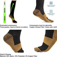 Gradual Compression Copper Socks 15-20mmHg (8 Pairs) - StepRelief-Black 1-S-M-State of Style