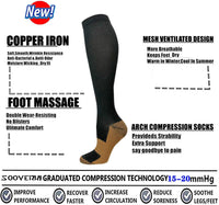 Gradual Compression Copper Socks 15-20mmHg (8 Pairs) - StepRelief-Black 1-S-M-State of Style
