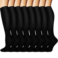 Gradual Compression Copper Socks 15-20mmHg (8 Pairs) - StepRelief-Black 2-S-M-State of Style