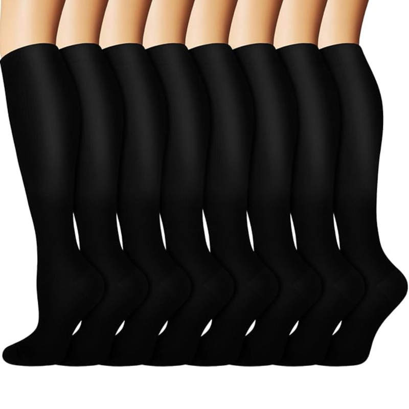 Gradual Compression Copper Socks 15-20mmHg (8 Pairs) - StepRelief-Black 2-S-M-State of Style
