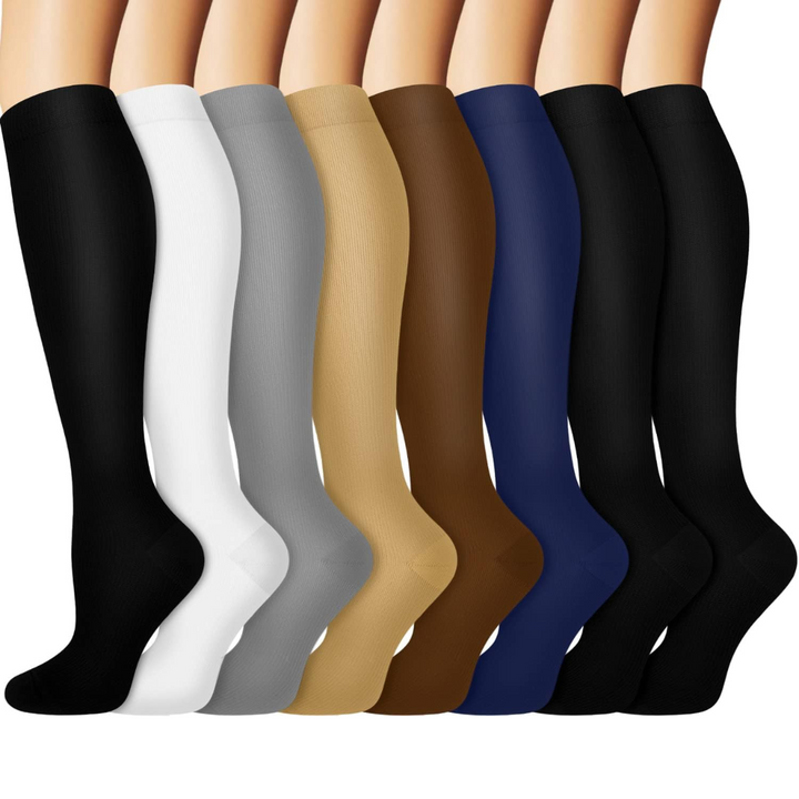 Gradual Compression Copper Socks 15-20mmHg (8 Pairs) - StepRelief-Varied 1-S-M-State of Style