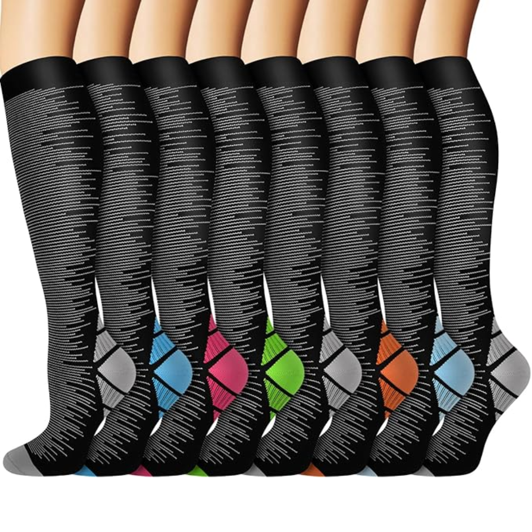Gradual Compression Copper Socks 15-20mmHg (8 Pairs) - StepRelief-Varied 2-S-M-State of Style