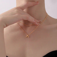 Green Diamond Double Crescent Moon Necklace - Selina-State of Style