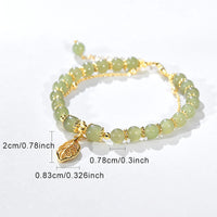 Green Jade Leaf Adjustable Bracelet | Natural Stone-State of Style