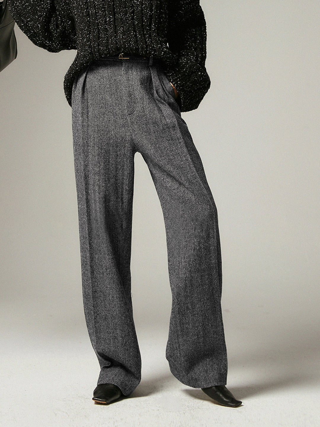 Grey Wide Trousers for Women - Alessia-XS-State of Style