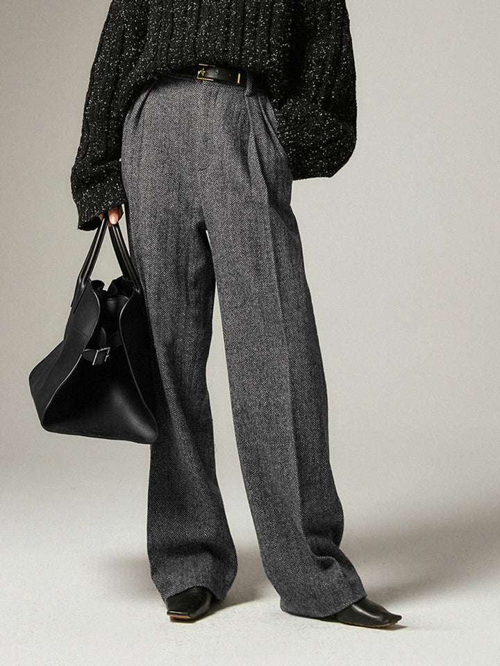 Grey Wide Trousers for Women - Alessia-XS-State of Style