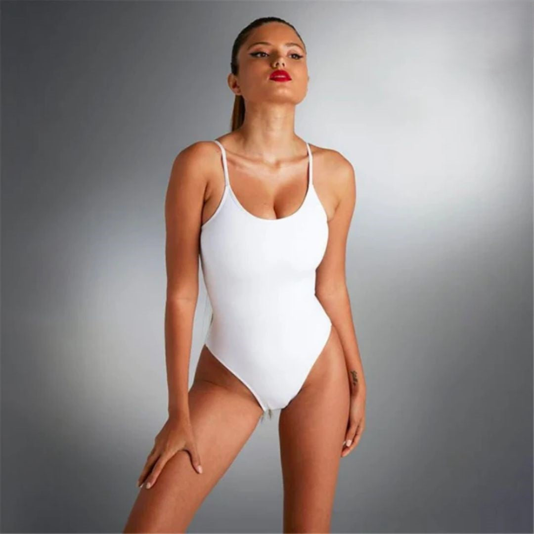 Hailey Halter Neck Bikini Corset with Open Back-White-XS-State of Style