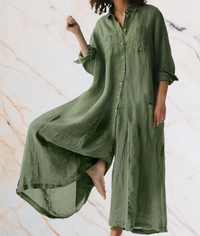Hailey – Oversized Loose-Fit Jumpsuit with Side Pockets-S-Green-State of Style