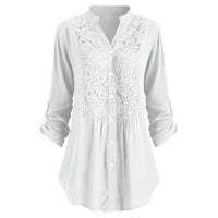Hailey – Women's Long Blouse with Puff Sleeves-White-M-State of Style
