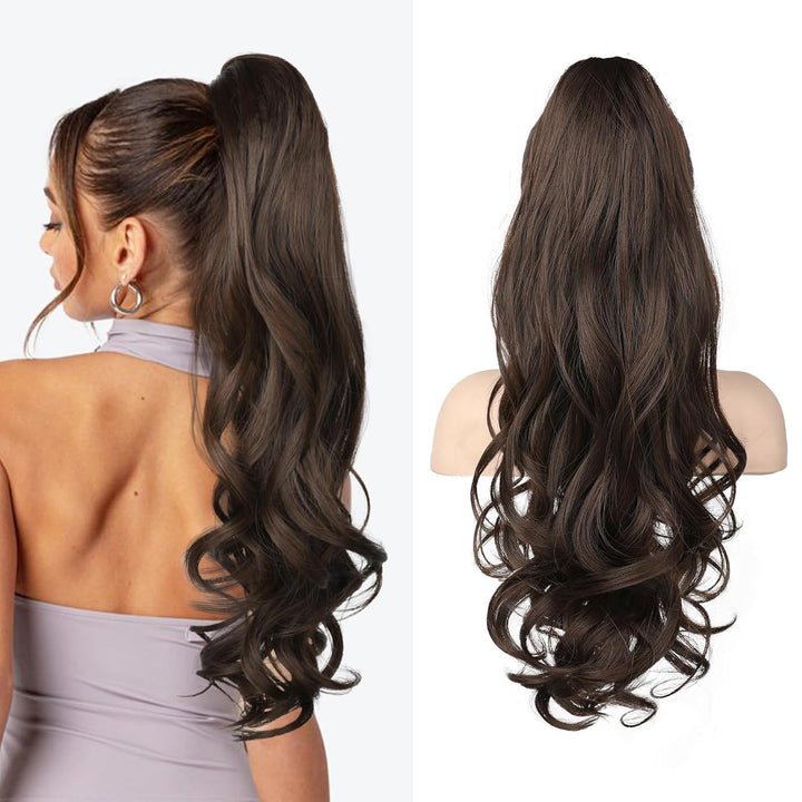 Hair extension Ponytail 55 cm – Veloura-Wavy-Brown-State of Style