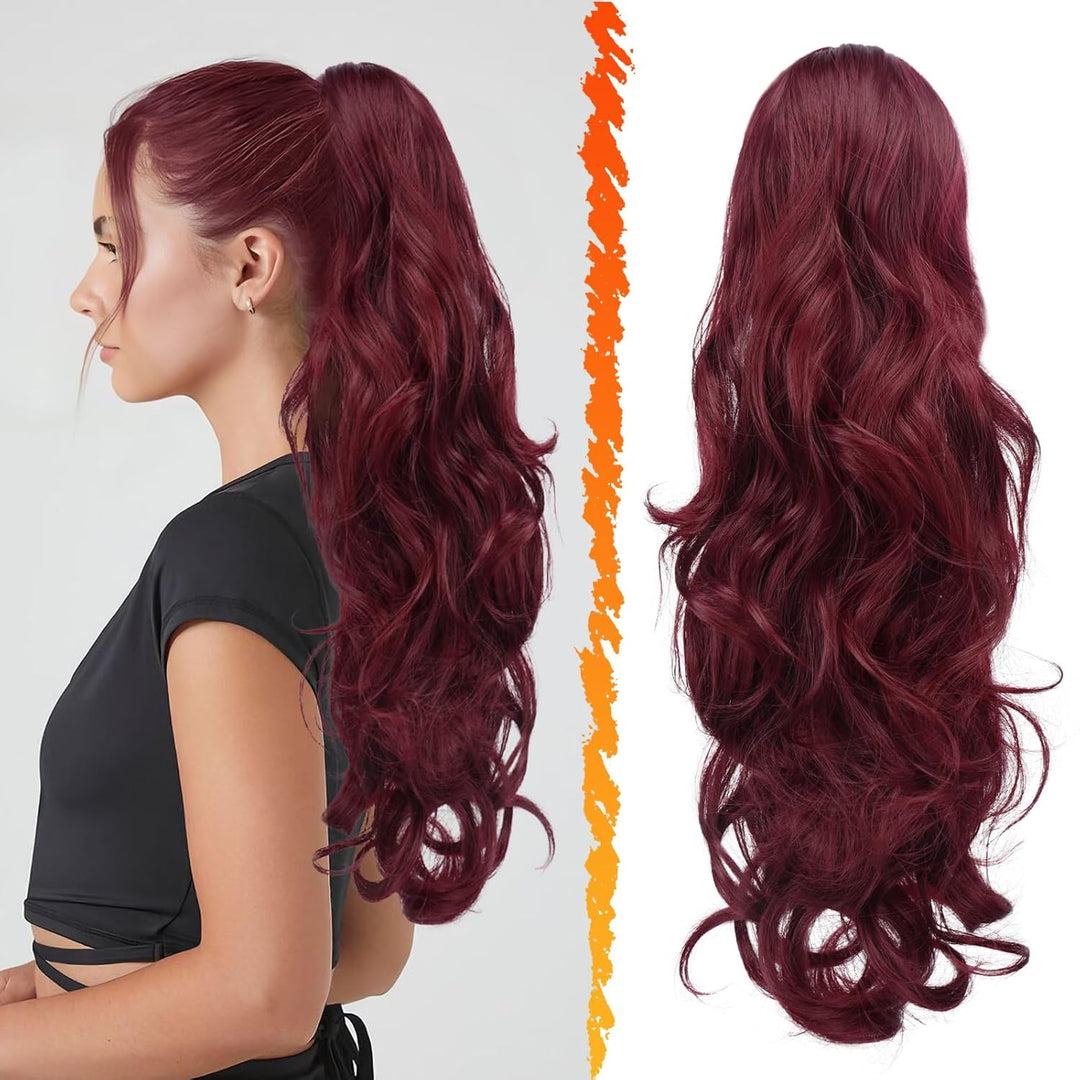 Hair extension Ponytail 55 cm – Veloura-Wavy-Red-State of Style