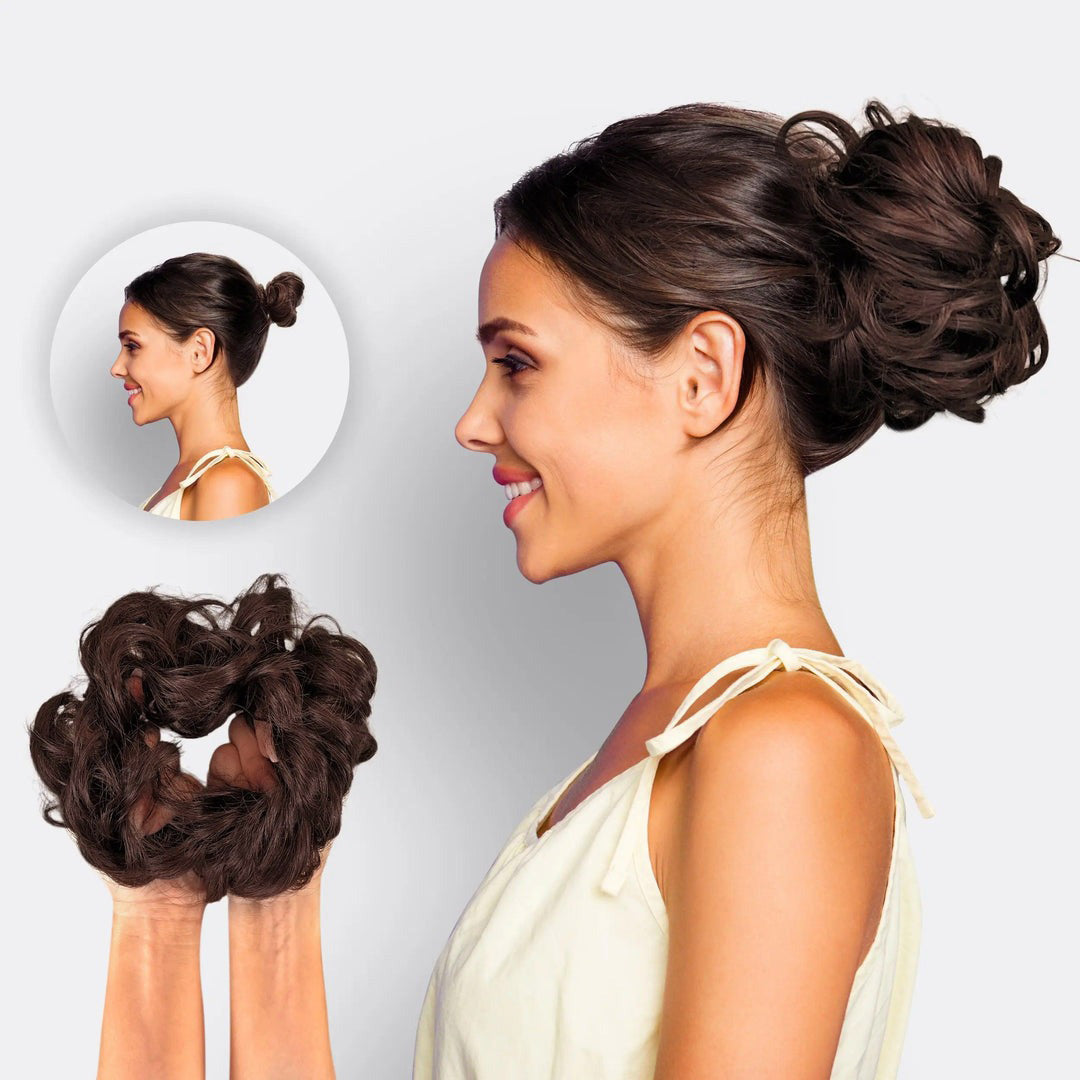 Hairextension Scrunchie – BunPop-Dark brown-State of Style