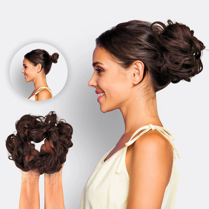 Hairextension Scrunchie – BunPop-Dark brown-State of Style