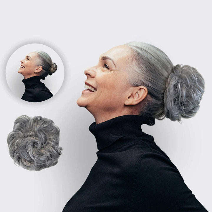 Hairextension Scrunchie – BunPop-Dark grey-State of Style