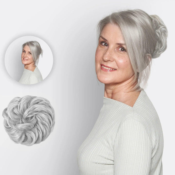 Hairextension Scrunchie – BunPop-Light grey-State of Style