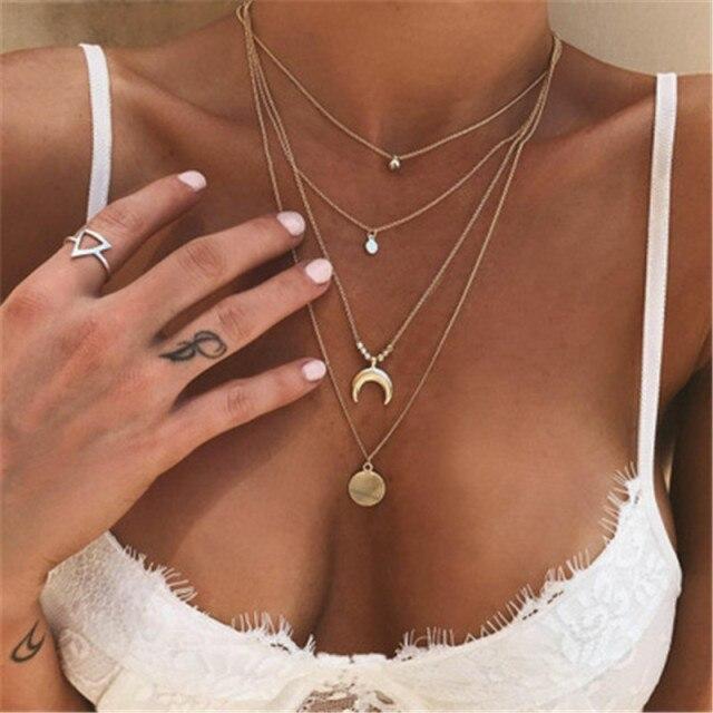 Half Moon Multilayer Necklace - Selania-State of Style