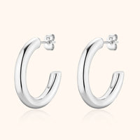 Half-Round Earrings - Elodie-Silver-State of Style