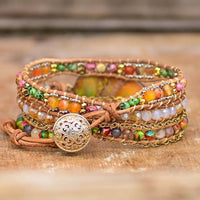 Hamsa Wrap Bracelet with Amazon Stone - Zahara-State of Style