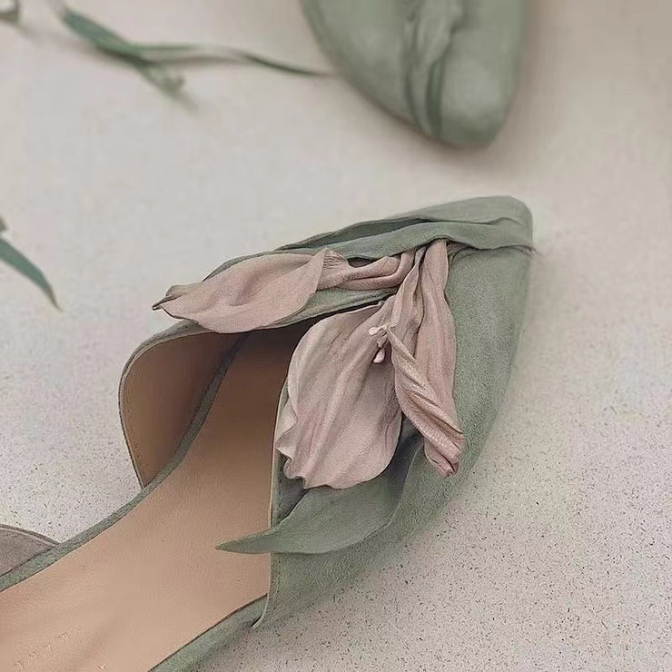 Handcrafted lace ballerinas with rose blossoms – Odette-Pink-3-State of Style