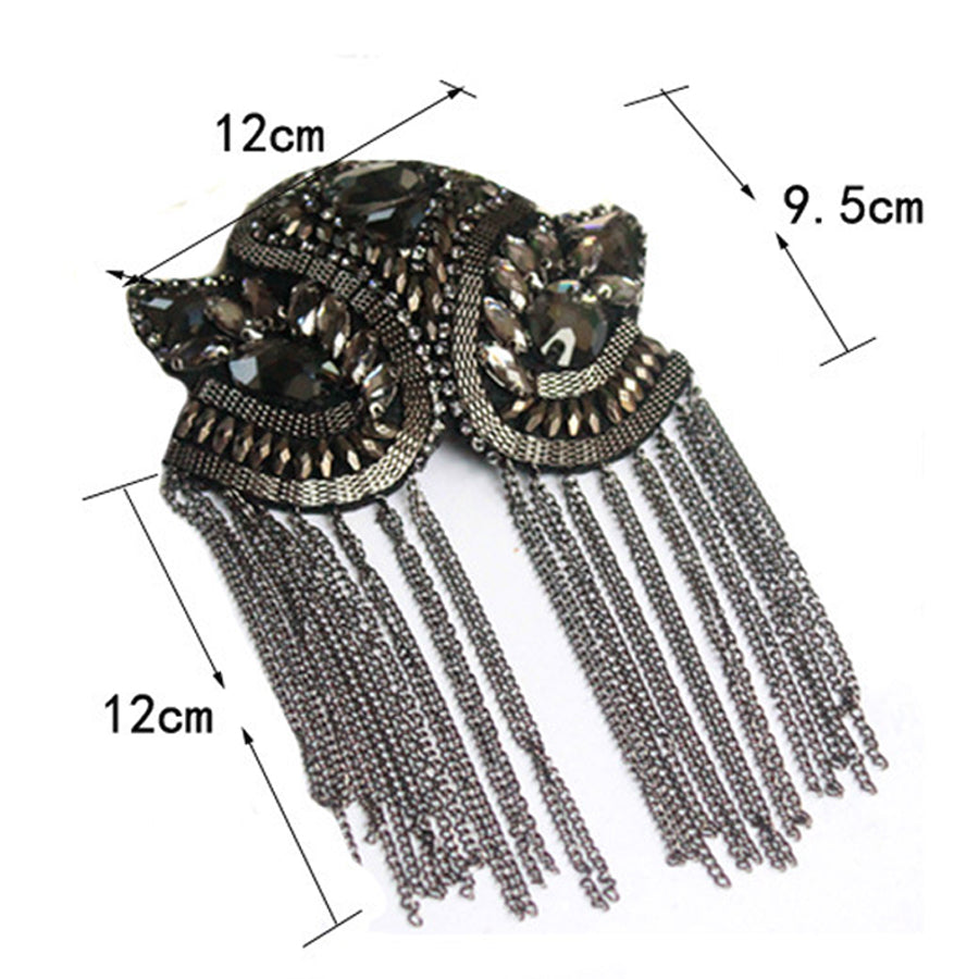Handcrafted Rhinestone Shoulder Necklace | Fashion Tassel Accessory-Luxury Gold-State of Style